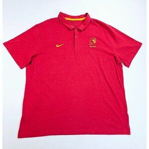 Nike 2XL Men's USC Trojans Embroidered Logo Burgundy Short Sleeve Swoosh Polo